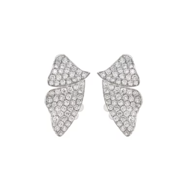 White Diamond Petal Earrings